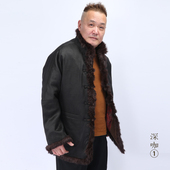 桑蚕丝立领中国风棉衣16920 秋冬男外套中国服汉服 高三强唐装 新款