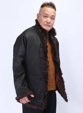 高三强唐装新款秋冬男外套中国服汉服 桑蚕丝立领中国风棉衣16920