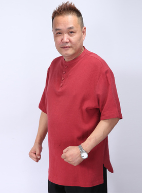 高三强唐装 新款夏季上衣 中国风汉服男士棉麻短袖 15610