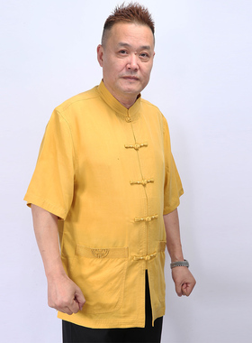 高三强唐装 中式立领半袖 夏季唐装男短袖中国服汉服 新款14263