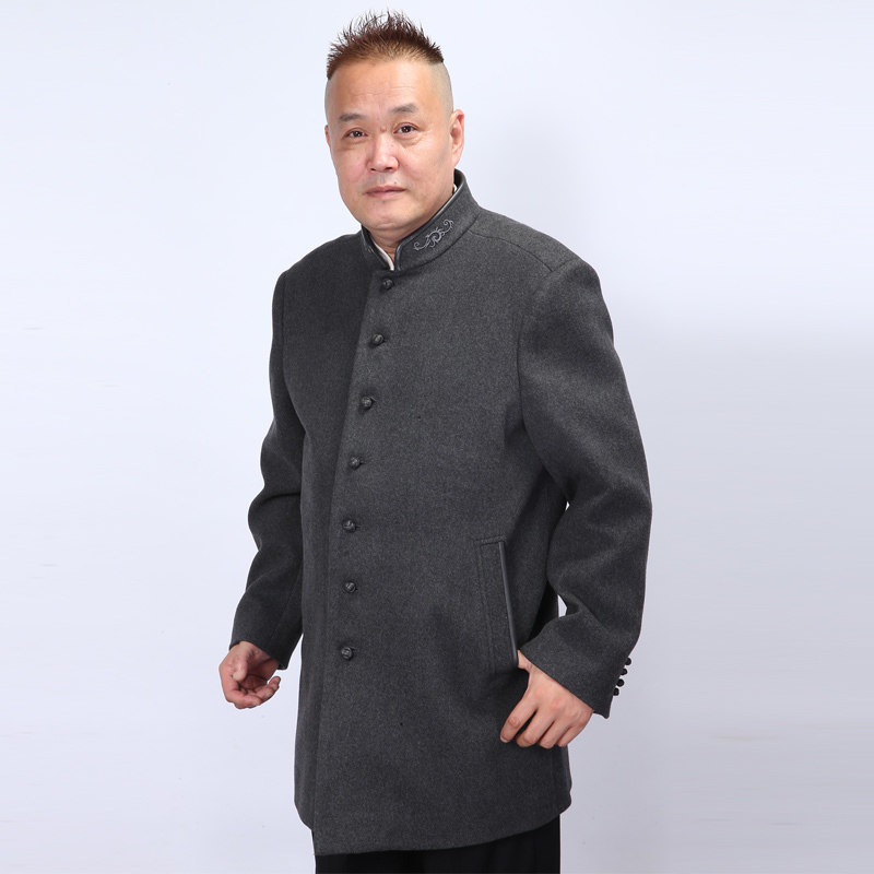 高三强唐装新款秋冬中国风汉服男式大衣盘扣立领外套16913
