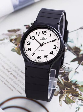 卡西欧(CASIO)男女手表小黑表时尚潮流学生考试运动手表MQ-24-7B2