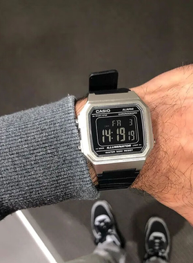 卡西欧手表CASIO W-217HM-7B潮流户外运动电子表复古防水小方表