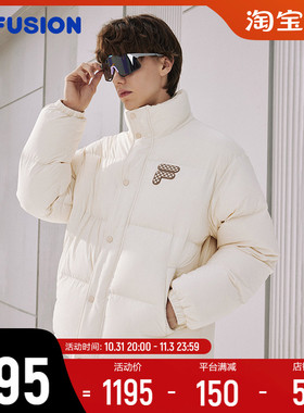 FILA FUSIONFila潮牌情侣款羽绒服2023冬季新款时尚宽松立领上衣