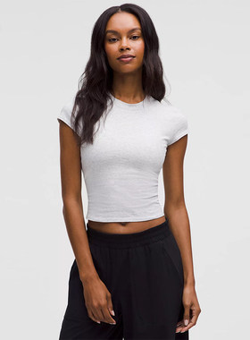 Organic Cotton女士棉混纺短款T恤*学院风格丨lululemon丨LW3JO0S