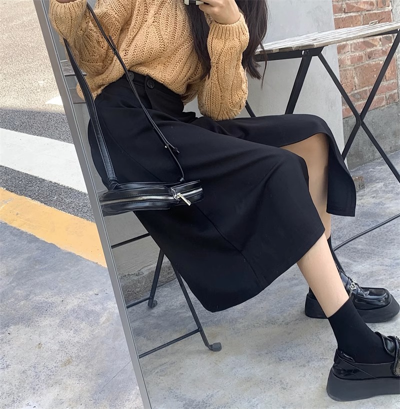 0526不规则大码毛呢裙