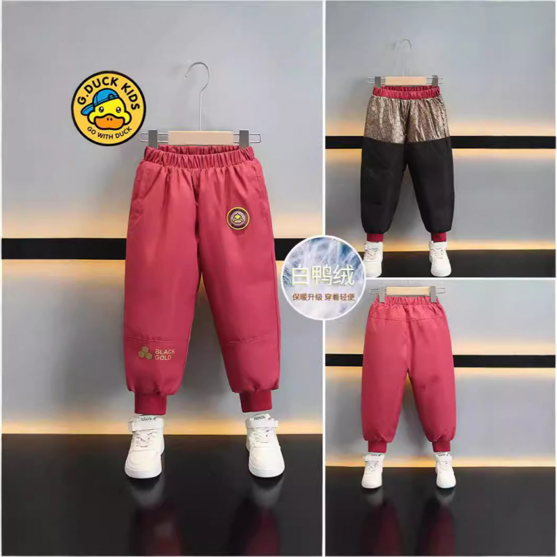 小黄鸭儿童羽绒裤冬季防水加厚滑