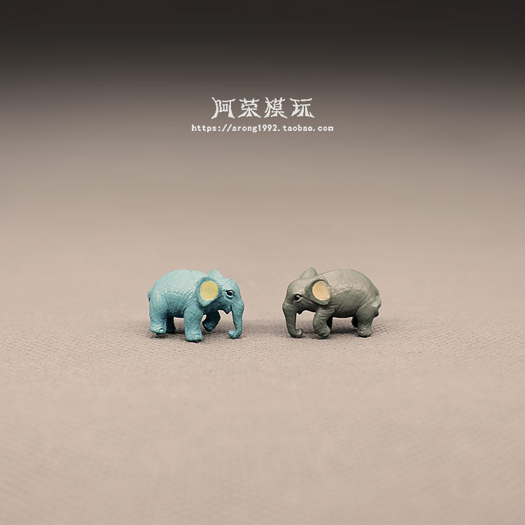 微缩袖珍动物模型迷你大象微素材