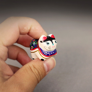 出口日本传统乡土玩具 祈福缘起物犬张子卡通白狗狛犬小公仔摆件