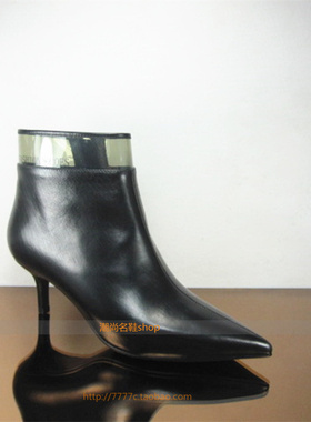 18秋冬款欧货专柜正品玛莎贝尔尖头细跟胶片胎牛皮时装靴819-21