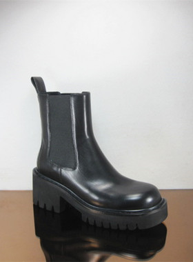 欧货欧洲站专柜正品玛莎贝尔21秋厚底胎牛皮切尔西靴烟筒靴2213-6