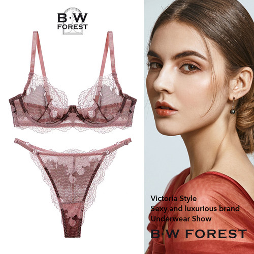 维多利亚蕾丝性感内衣女2025新款薄款胸大显小胸聚拢内裤文胸套装