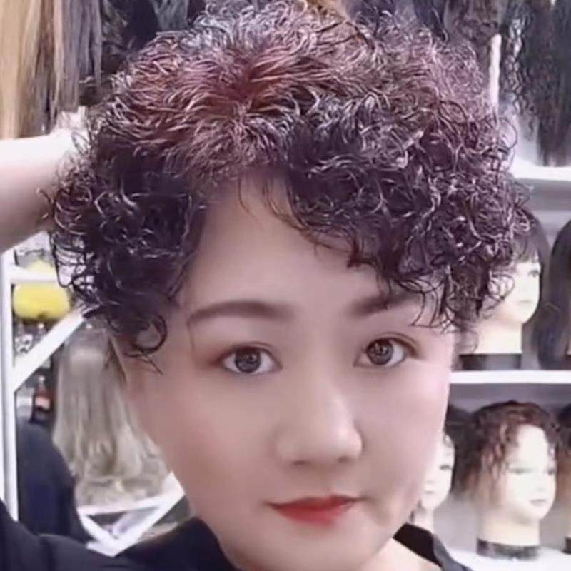 烫假发头顶补发片假发真头发卷发