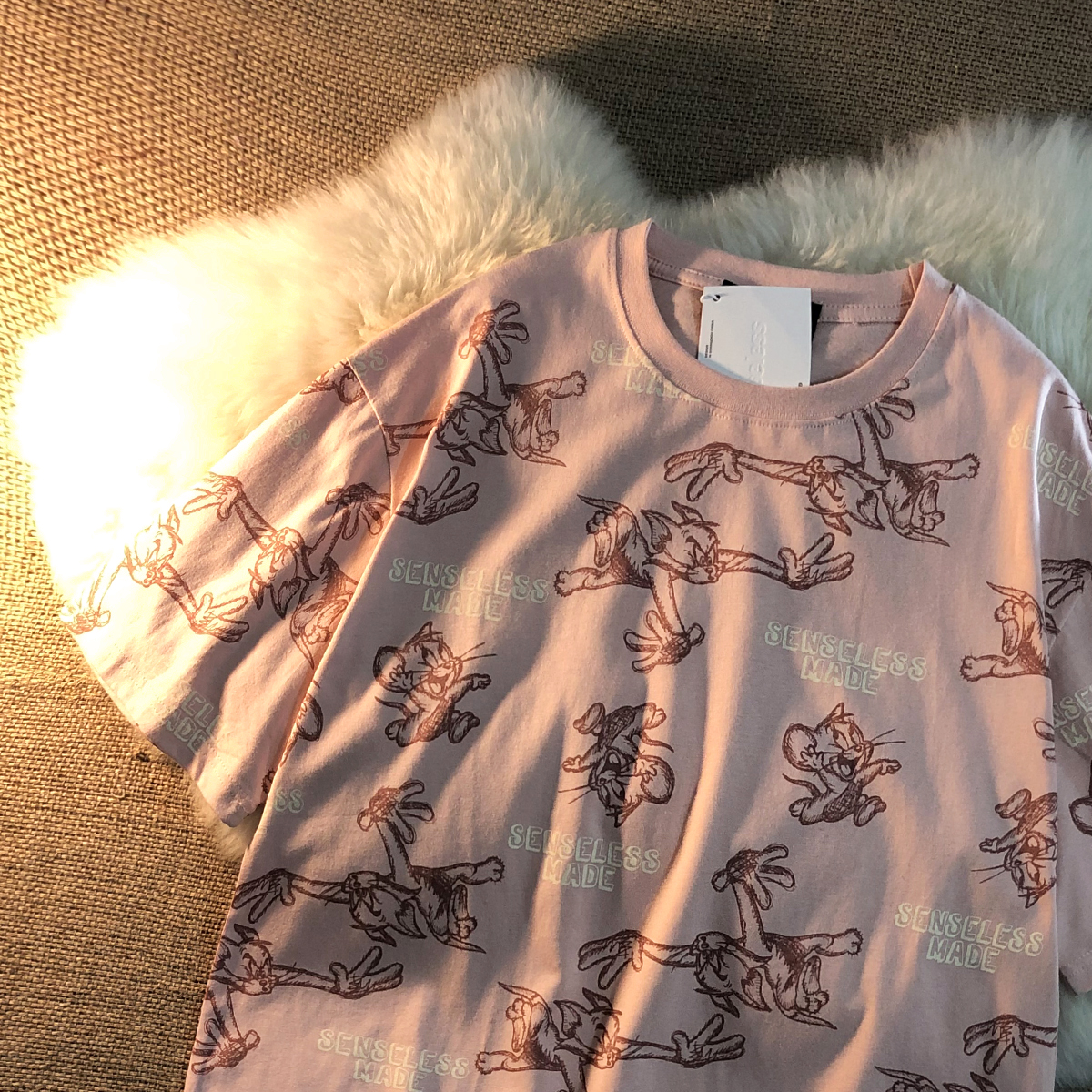 RAY OF HOPE 欢喜冤家 潮牌个性图案圆领T恤oversize休闲情侣装|msdalam kategori Pakaian Lelaki, baju-T - dari Buy2taobao.com untuk memberikan perkhidmatan ejen Taobao profesional membeli