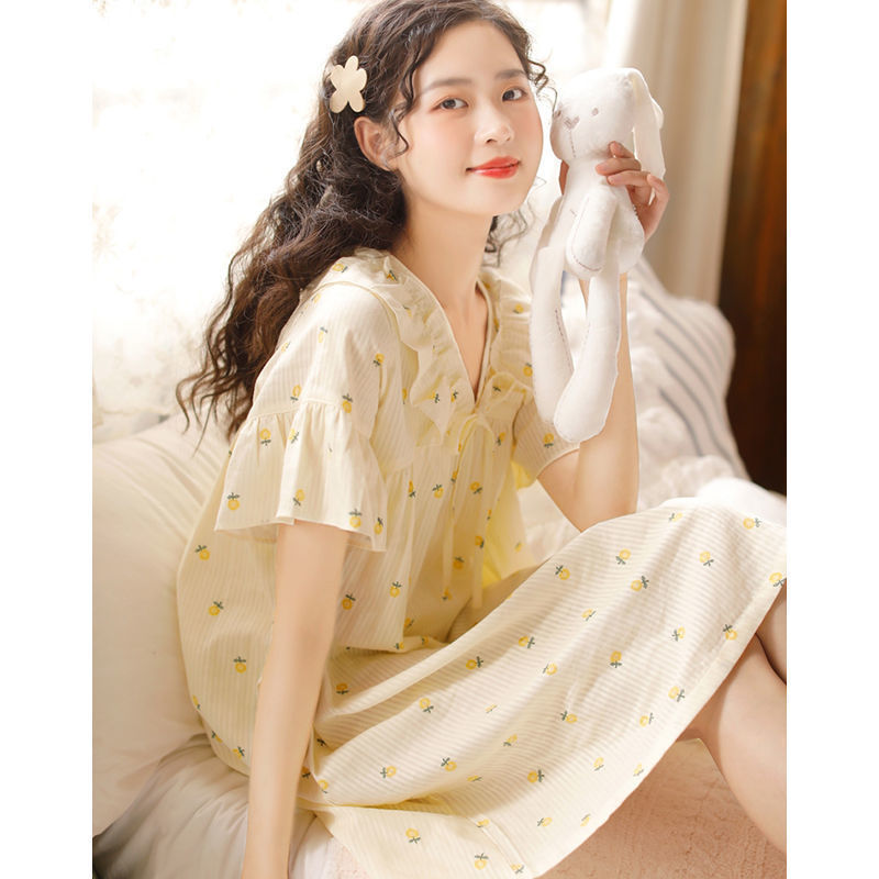 2025年薄款睡裙夏女日系寬松過膝公主裙宿舍學(xué)生睡衣可外穿家居服
