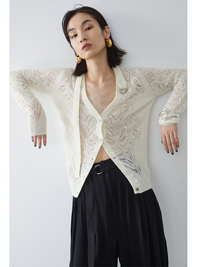 NEANT AW20 S2 马海毛烧花镂空工艺针织衫