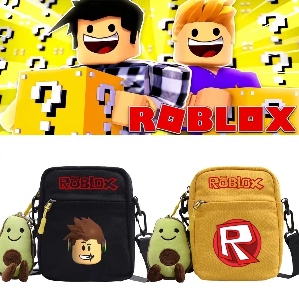 游戏虚拟世界roblox儿童单肩包卡通可爱斜挎帆布包中小学生