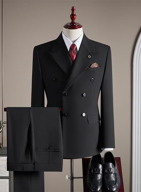 【TGH】结婚双排扣西服套装商务休闲西装套装男士痞帅婚礼TZ760