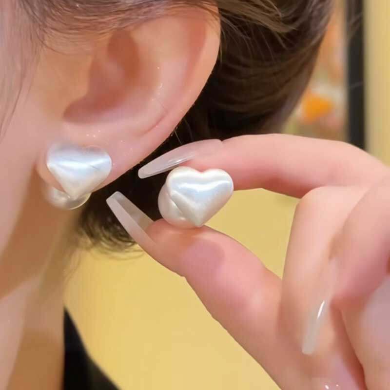 一款两戴爱心珠珠s925耳钉女高级感个性耳环新款气质前后戴耳饰品