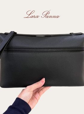 LP黑色经典 Extra Pouch L29 手拿包 进口粒面小牛皮男女通用手袋