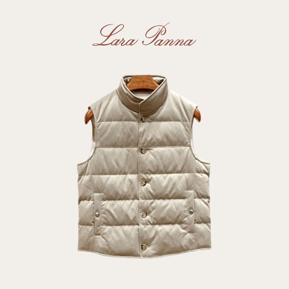 BC同款冬季男士保暖立领羽绒马甲坎肩90白鹅绒麂皮绒面料背心