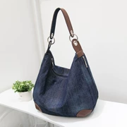 2019 phiên bản Hàn Quốc của túi denim mới túi lớn túi vải canvas nữ túi xách bình thường túi đeo vai chéo chéo thủy triều - Túi xách nữ