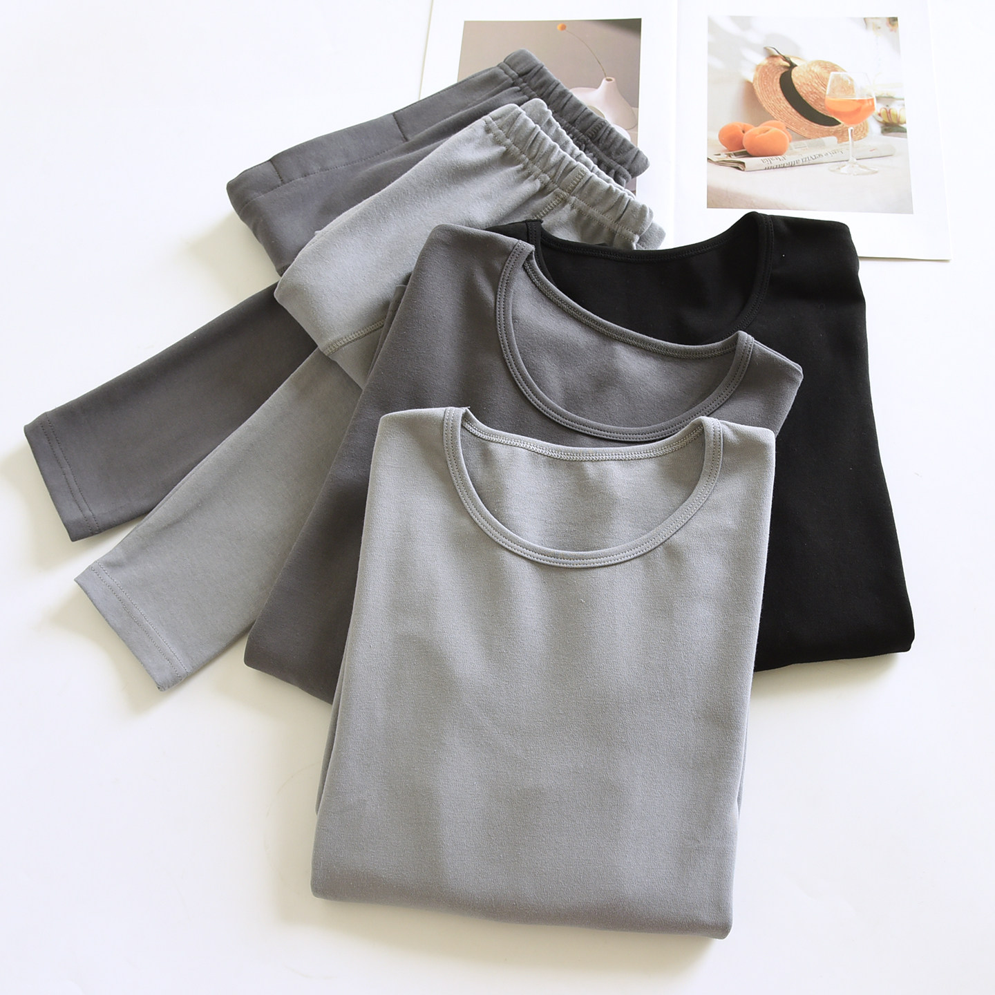 臻圆男士秋冬纯棉圆领长袖简约纯色秋衣套装休闲弹力宽松保暖内衣,女士内衣/男士内衣/家居服,保暖套装,淘宝优惠券,粉丝福利购,淘宝优惠卷