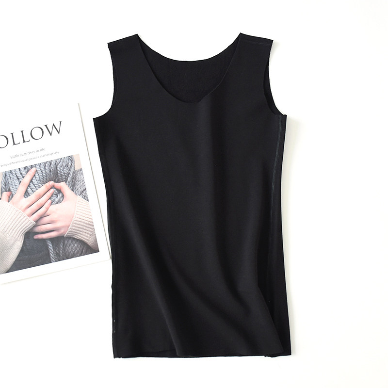 ZHENYUAN 원활한 조끼 남자 가을 겨울 순수 코튼 가열 독일 벨벳 슬림 피트 탄성 단순 솔리드 컬러 열 속옷 탑