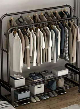 晾衣架落地衣帽架家用挂衣架简易室内学生宿舍卧室阳台晒衣服架子