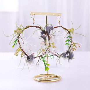 饰品 新款森女系耳环 外景拍摄道具 夸张植物耳饰 新娘饰品