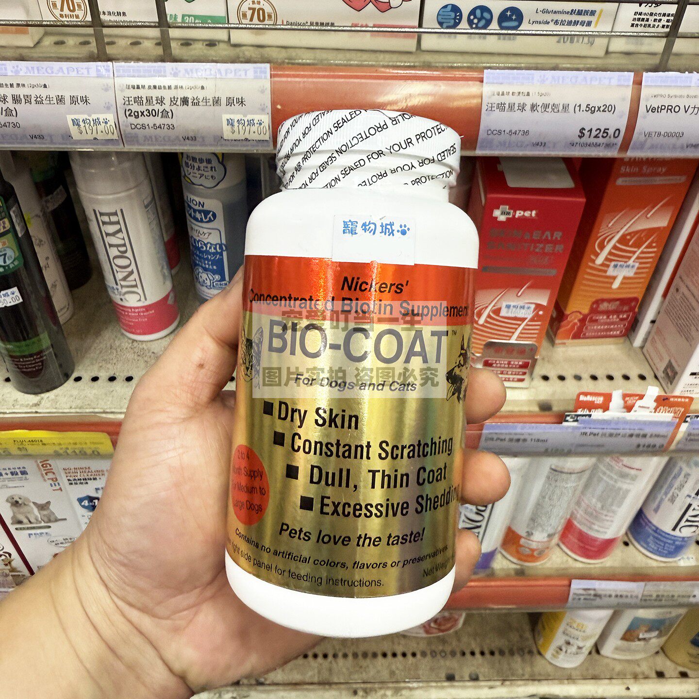 美国Bio-Coat 猫狗爆毛粉美毛粉 掉毛猫藓 改善毛发暗淡增发量85g