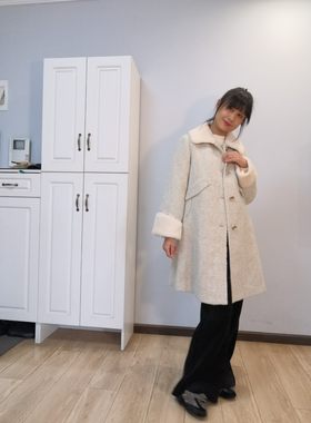 娃娃领加厚保暖链条黄金貂绒外套