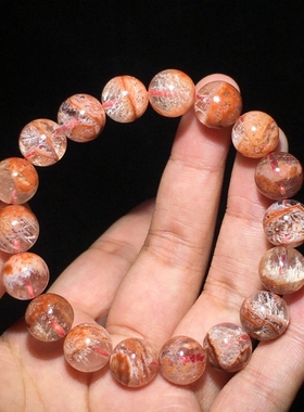 天然雪花云母粉幽灵手串男女同款