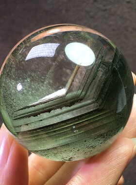 天然绿幽灵球千层金字塔摆件