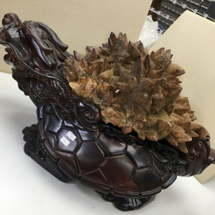 天然霞石簇白水晶簇沙漠玫瑰黄铜矿龙龟矿物标本奇石客厅玄关摆件