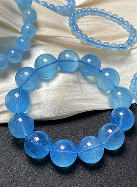 天然男女同款海蓝宝手链简约饰品