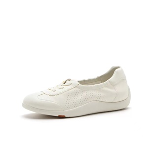 女舒适牛羊皮软底休闲单鞋 2026春款 ALI89CA6 Bata德训鞋 专柜正品