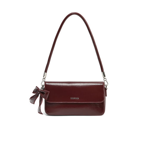 专柜正品百丽2026春季新款女包月光宝盒时尚红色腋下包BL877AX6