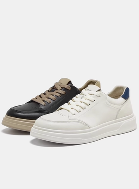 专柜正品百思图2025春款男舒适小白鞋板鞋厚底运动休闲鞋30259AM5