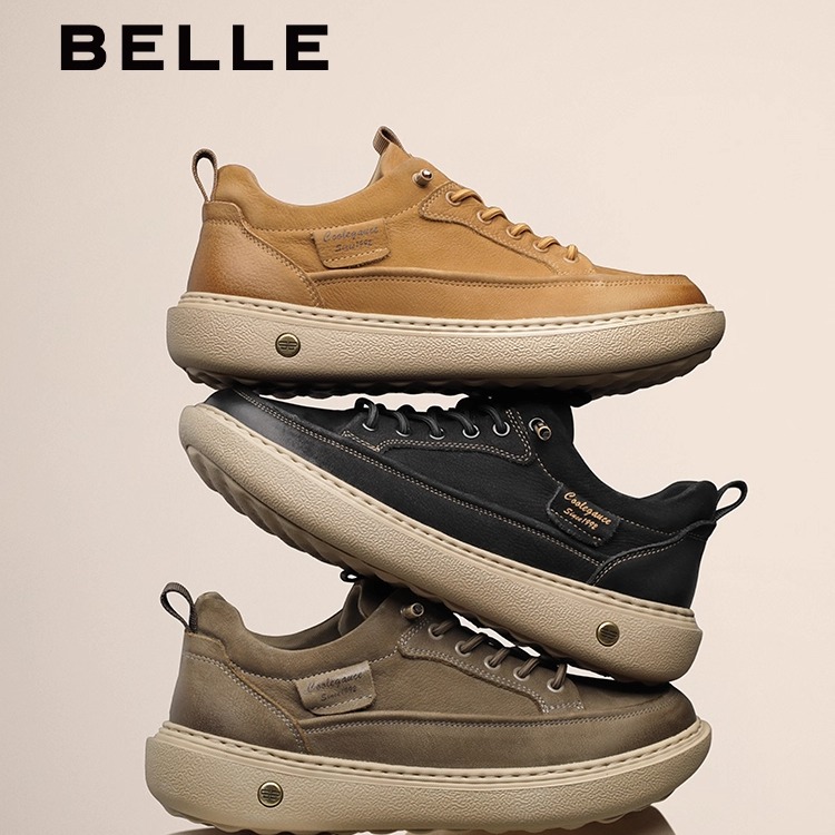 Belle/百丽男鞋厚底休闲工装鞋