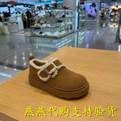 专柜正品 厚底加绒雪地靴E5N1DDM5 毛毛勃肯乐福鞋 百丽2025冬款 女鞋