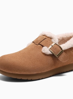 专柜正品森达2025冬季新款女鞋毛毛鞋保暖绒毛休闲勃肯鞋XJW01DM5