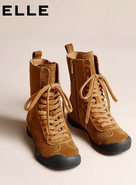 专柜正品百丽2025冬季新款女靴拳击靴中筒休闲西部短靴3RT62DZ5