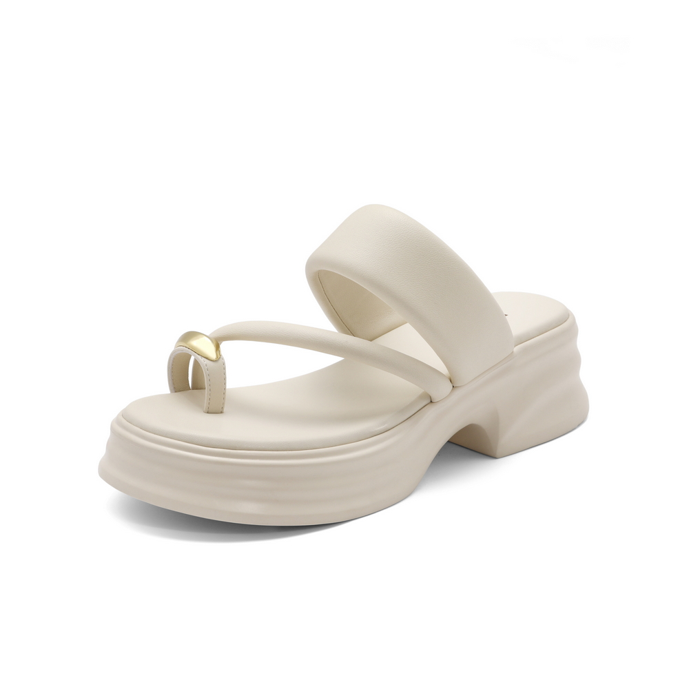 Belle/百丽厚底休闲夹脚女凉鞋