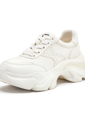 专柜正品拔佳2026春款女鞋老爹鞋百搭时尚休闲厚底小白鞋58011AM6