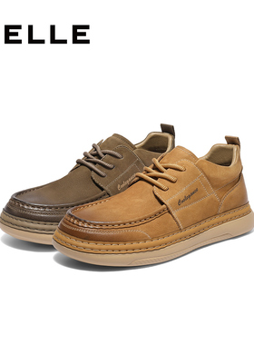 专柜正品百丽2025冬款男鞋休闲高帮工装鞋真牛皮板鞋加绒A2184DM5