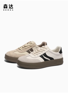 专柜正品森达2025春季新款男鞋德训鞋双鱼系列休闲板鞋K4P03AM5