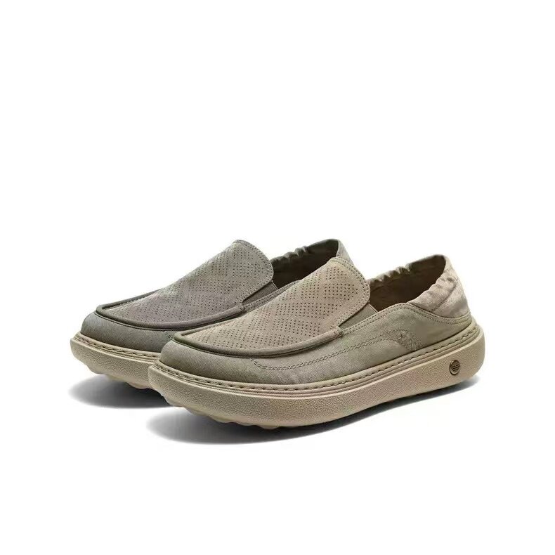 专柜正品百丽男鞋一脚蹬增高休闲布鞋2026夏款透气爸爸鞋8WK03BM6