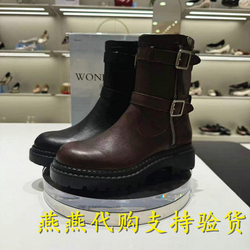 Staccato/思加图女靴复古工装靴