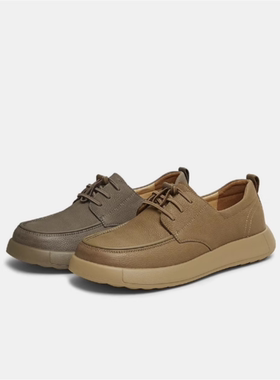 专柜正品百思图2025春款男通勤牛皮舒适软面厚底休闲皮鞋58312AM5